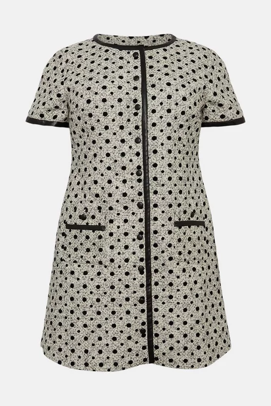 Discount ๐ Karen Millen Plus Size Polka Dot Boucle A Line Mini ๐ Dress - mono ๐ 6 Discount ๐ Karen Millen Plus Size Polka Dot Boucle A Line Mini ๐ Dress - mono ๐ - Image 4