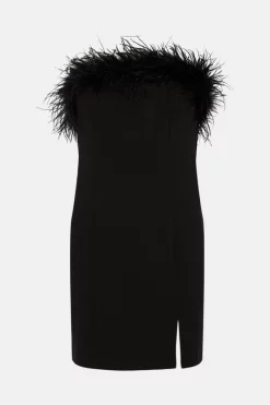 Wholesale 🥰 Karen Millen Feather & Ponte Bandeau Mini 👗 Dress 🎉 -Occasionwear Popular Store bkk04907 black xl 3
