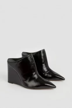 Promo 😀 Karen Millen Leather Heeled Mule 👟 Shoe 🤩 -Occasionwear Popular Store bkk04937 black xl 4
