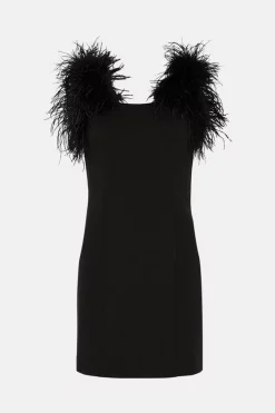 Deals 🔥 Karen Millen Feather Strap Ponte Mini 👗 Dress 🔥 13 Deals 🔥 Karen Millen Feather Strap Ponte Mini 👗 Dress 🔥 -Occasionwear Popular Store bkk04958 black xl 3