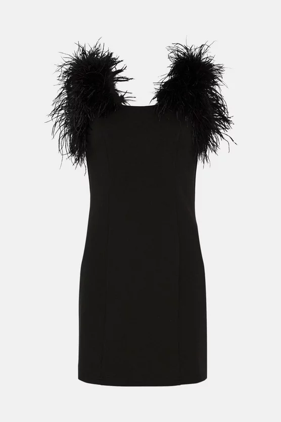 Deals 🔥 Karen Millen Feather Strap Ponte Mini 👗 Dress 🔥 6 Deals 🔥 Karen Millen Feather Strap Ponte Mini 👗 Dress 🔥 - Image 4