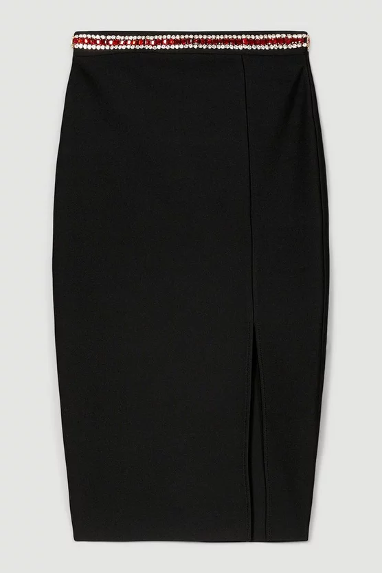 Cheapest ⌛ Karen Millen Bandage Embellished Side Split Pencil 👗 Skirt - black 🤩 6 Cheapest ⌛ Karen Millen Bandage Embellished Side Split Pencil 👗 Skirt - black 🤩 - Image 4