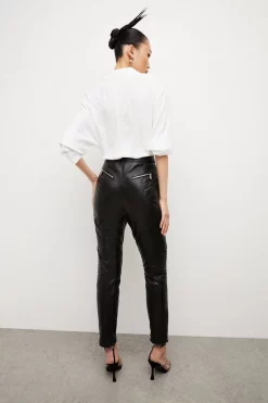 Best reviews of ✨ Karen Millen Leather Moto Biker Trouser 😉 -Occasionwear Popular Store bkk05000 black xl 4