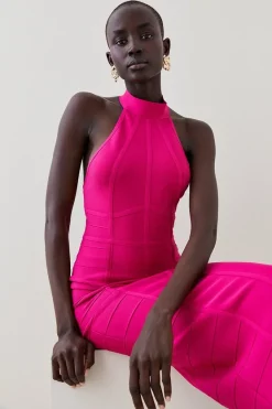 Cheapest 😀 Karen Millen Bandage Knit Halter Neck Figure Form 👗 Dress ✨ -Occasionwear Popular Store bkk05024 fuchsia xl 4