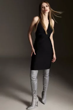 Buy โญ Karen Millen Bandage V Neck Knitted Mini ๐ Dress ๐
