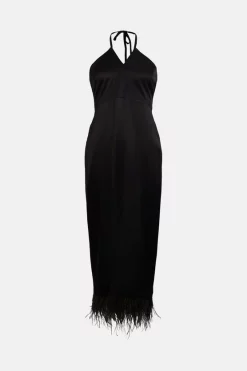 Flash Sale 🎁 Karen Millen Satin Back Crepe Feather Halter Maxi 👗 Dress ✨ 11 Flash Sale 🎁 Karen Millen Satin Back Crepe Feather Halter Maxi 👗 Dress ✨ -Occasionwear Popular Store bkk05065 black xl 3