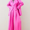 Best deal 👍 Karen Millen Satin Back Crepe Wide Leg Trouser 😍 -Occasionwear Popular Store bkk05079 fuchsia xl