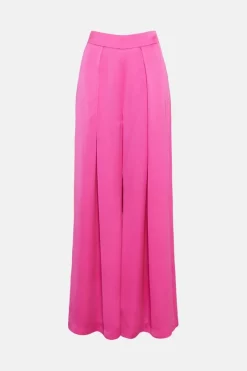 Best deal 👍 Karen Millen Satin Back Crepe Wide Leg Trouser 😍 -Occasionwear Popular Store bkk05079 fuchsia xl 3