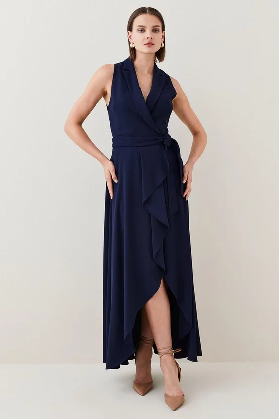 Wholesale ๐ Karen Millen Tailored Halter Collared Belt Maxi ๐ Dress โค๏ธ 3 Wholesale ๐ Karen Millen Tailored Halter Collared Belt Maxi ๐ Dress โค๏ธ