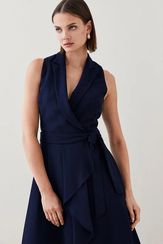 Wholesale ๐ Karen Millen Tailored Halter Collared Belt Maxi ๐ Dress โค๏ธ 4 Wholesale ๐ Karen Millen Tailored Halter Collared Belt Maxi ๐ Dress โค๏ธ - Image 2