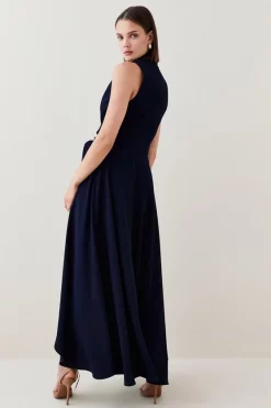 Wholesale ๐ Karen Millen Tailored Halter Collared Belt Maxi ๐ Dress โค๏ธ 10 Wholesale ๐ Karen Millen Tailored Halter Collared Belt Maxi ๐ Dress โค๏ธ -Occasionwear Popular Store bkk05095 navy xl 2
