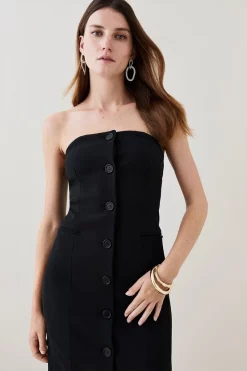 Wholesale ❤️ Karen Millen Compact Stretch Button Pencil Midi 👗 Dress ⭐ -Occasionwear Popular Store bkk05105 black xl 1