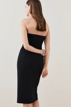 Wholesale ❤️ Karen Millen Compact Stretch Button Pencil Midi 👗 Dress ⭐ -Occasionwear Popular Store bkk05105 black xl 2