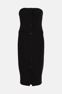 Wholesale ❤️ Karen Millen Compact Stretch Button Pencil Midi 👗 Dress ⭐ -Occasionwear Popular Store bkk05105 black xl 3