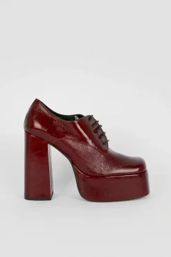 Best reviews of 🎉 Karen Millen Leather Platform Lace Up 👟 Shoe Boot - red 🤩 -Occasionwear Popular Store bkk05114 red xl 2