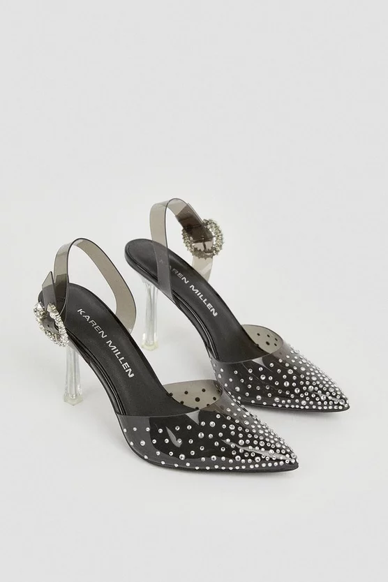 Outlet π₯° Karen Millen Vinyl Crystal Embellished Sling Back π Shoes π 7 Outlet π₯° Karen Millen Vinyl Crystal Embellished Sling Back π Shoes π - Image 5