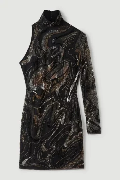 Best reviews of ⭐ Karen Millen Hand Beaded And Embellished Mini 👗 Dress 🔔 -Occasionwear Popular Store bkk05254 black xl 3