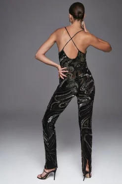 Deals 🔥 Karen Millen Hand Beaded And Embellished Jumpsuit ✨ 11 Deals 🔥 Karen Millen Hand Beaded And Embellished Jumpsuit ✨ -Occasionwear Popular Store bkk05255 black xl 2