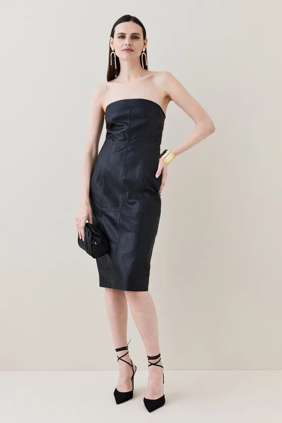 Promo โค๏ธ Karen Millen Leather Bandeau Pencil Midi ๐ Dress ๐ฅ 3 Promo โค๏ธ Karen Millen Leather Bandeau Pencil Midi ๐ Dress ๐ฅ