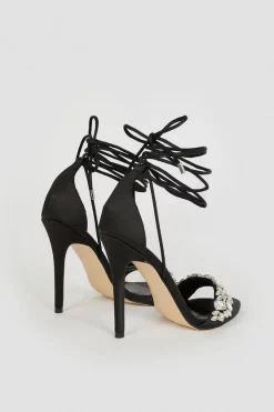Hot Sale 👏 Karen Millen Embellished Strappy Stiletto Heel 😀 -Occasionwear Popular Store bkk05300 black xl 5