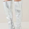 Hot Sale π Karen Millen Metallic Over The Knee Heeled Boot - silver βοΈ 1 Hot Sale π Karen Millen Metallic Over The Knee Heeled Boot - silver βοΈ -Occasionwear Popular Store bkk05328 silver xl