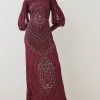 Cheap 🎁 Karen Millen Embellished Balloon Sleeve Maxi 👗 Dress - merlot 🔔 2 Cheap 🎁 Karen Millen Embellished Balloon Sleeve Maxi 👗 Dress - merlot 🔔 -Occasionwear Popular Store bkk05455 merlot xl