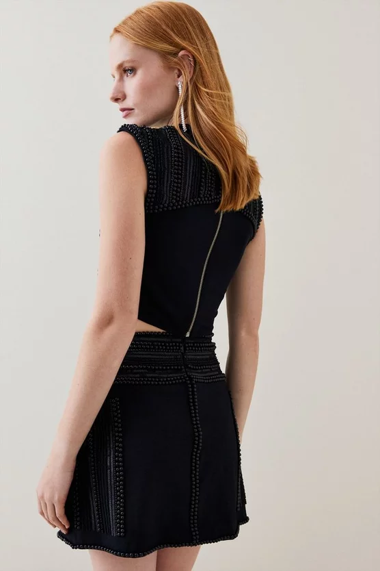 Cheap ✔️ Karen Millen Geometric Beaded Armour Woven Mini 👗 Skirt - black 🥰 5 Cheap ✔️ Karen Millen Geometric Beaded Armour Woven Mini 👗 Skirt - black 🥰 - Image 3