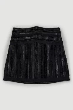 Cheap ✔️ Karen Millen Geometric Beaded Armour Woven Mini 👗 Skirt - black 🥰 11 Cheap ✔️ Karen Millen Geometric Beaded Armour Woven Mini 👗 Skirt - black 🥰 -Occasionwear Popular Store bkk05456 black xl 3