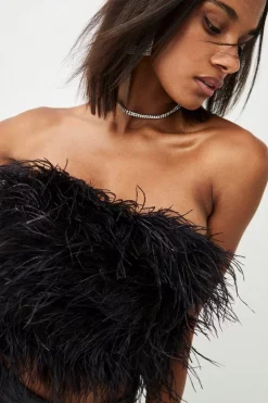 Top 10 👏 Karen Millen Feather Bandeau Top 😉 -Occasionwear Popular Store bkk05461 black xl 3