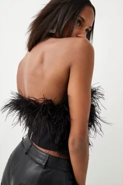 Top 10 👏 Karen Millen Feather Bandeau Top 😉 -Occasionwear Popular Store bkk05461 black xl 5