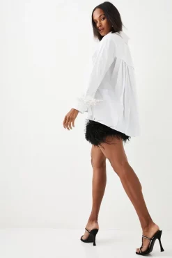 Top 10 🎁 Karen Millen Feather Hem Ponte Mini 👗 Skirt 🌟 -Occasionwear Popular Store bkk05462 black xl 4