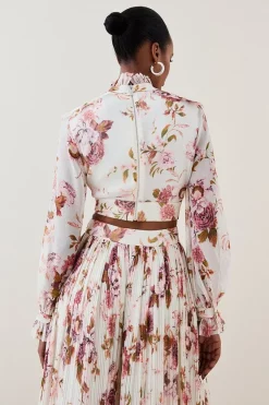 Buy ⭐ Karen Millen Lydia Millen Floral Ruffle Chiffon Blouse 🎉 -Occasionwear Popular Store bkk05485 floral xl 4