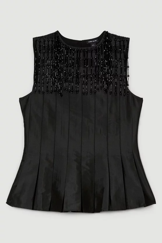 Best Sale ๐ Karen Millen Taffeta Hanging Crystal Embellished Top โค๏ธ 6 Best Sale ๐ Karen Millen Taffeta Hanging Crystal Embellished Top โค๏ธ - Image 4