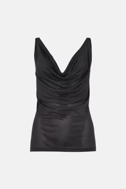 Cheap 🎁 Karen Millen Slinky Cowl Neck Diamante Trim Jersey Top 🔥 11 Cheap 🎁 Karen Millen Slinky Cowl Neck Diamante Trim Jersey Top 🔥 -Occasionwear Popular Store bkk05496 black xl 3