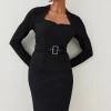 New 💯 Karen Millen Scuba Crepe Belted Midi Pencil 👗 Dress 🎁 1 New 💯 Karen Millen Scuba Crepe Belted Midi Pencil 👗 Dress 🎁 -Occasionwear Popular Store bkk05510 black xl