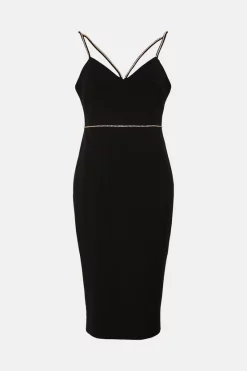 Best deal 🤩 Karen Millen Diamante Strap Cut Out Midi 👗 Dress 🌟 -Occasionwear Popular Store bkk05519 black xl 3
