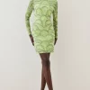 Best Sale 👏 Karen Millen Embellished Mini 👗 Dress With Scallop Detail - lime 🎉 -Occasionwear Popular Store bkk05537 lime xl