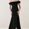 Best Sale ๐ Karen Millen Feather Detail Bandage Bardot Maxi ๐ Dress โจ 2 Best Sale ๐ Karen Millen Feather Detail Bandage Bardot Maxi ๐ Dress โจ -Occasionwear Popular Store bkk05549 black xl