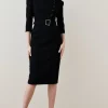 Best reviews of 🧨 Karen Millen Structured Crepe Strong Shoulder Midi 👗 Dress 🧨 -Occasionwear Popular Store bkk05568 black xl