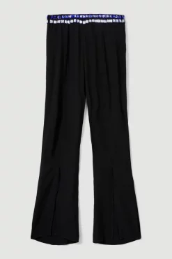 Coupon ⌛ Karen Millen Jewelled Detail Split Hem Woven Trouser - black 😉 -Occasionwear Popular Store bkk05578 black xl 3