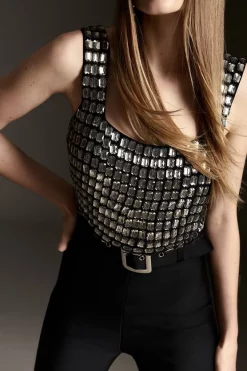 Brand new 😉 Karen Millen Jewelled Detail Woven Bralette 🤩 -Occasionwear Popular Store bkk05579 black xl 2