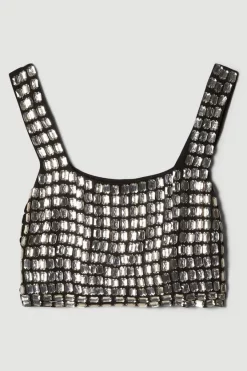 Brand new 😉 Karen Millen Jewelled Detail Woven Bralette 🤩 -Occasionwear Popular Store bkk05579 black xl 3