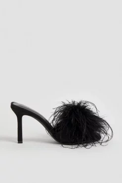 Wholesale ๐ Karen Millen Feather Detail Heeled Mule ๐ 12 Wholesale ๐ Karen Millen Feather Detail Heeled Mule ๐ -Occasionwear Popular Store bkk05589 black xl 2
