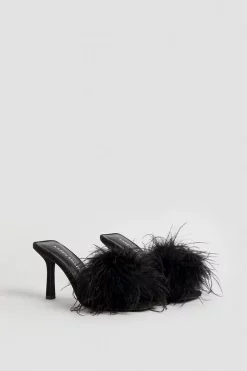 Wholesale ๐ Karen Millen Feather Detail Heeled Mule ๐ 14 Wholesale ๐ Karen Millen Feather Detail Heeled Mule ๐ -Occasionwear Popular Store bkk05589 black xl 4
