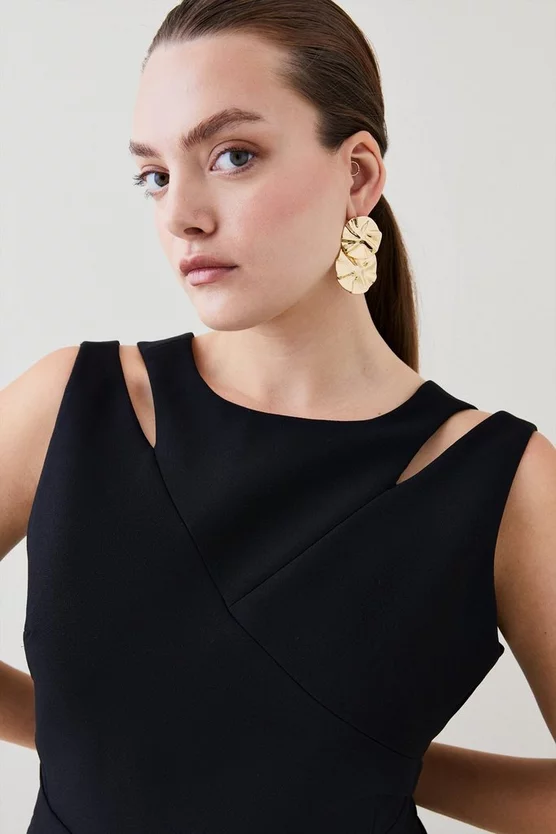 Wholesale ❤️ Karen Millen Plus Size Structured Crepe Cut Out Jumpsuit - black 🧨 4 Wholesale ❤️ Karen Millen Plus Size Structured Crepe Cut Out Jumpsuit - black 🧨 - Image 2