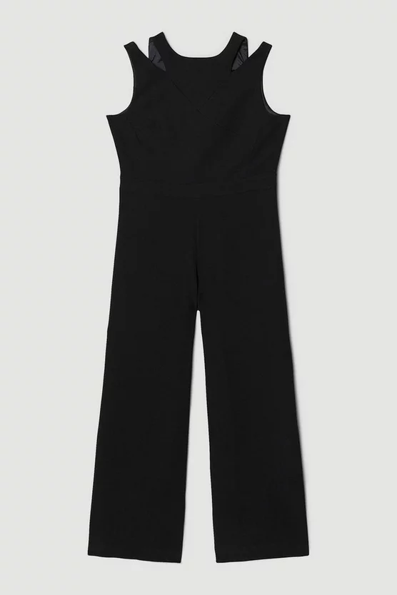 Wholesale ❤️ Karen Millen Plus Size Structured Crepe Cut Out Jumpsuit - black 🧨 6 Wholesale ❤️ Karen Millen Plus Size Structured Crepe Cut Out Jumpsuit - black 🧨 - Image 4