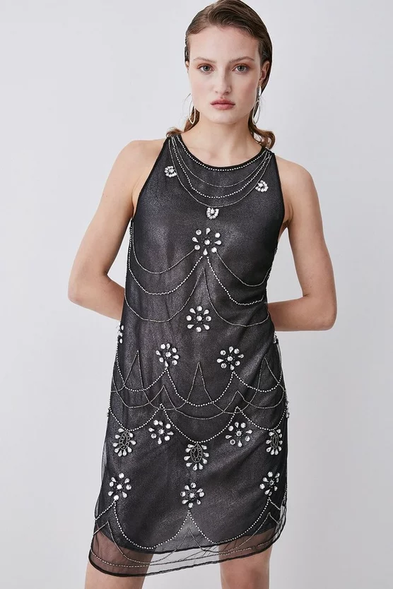Best reviews of ๐ Karen Millen Crystal Embellished Metallic Sheer Mini ๐ Dress - black ๐ 3 Best reviews of ๐ Karen Millen Crystal Embellished Metallic Sheer Mini ๐ Dress - black ๐