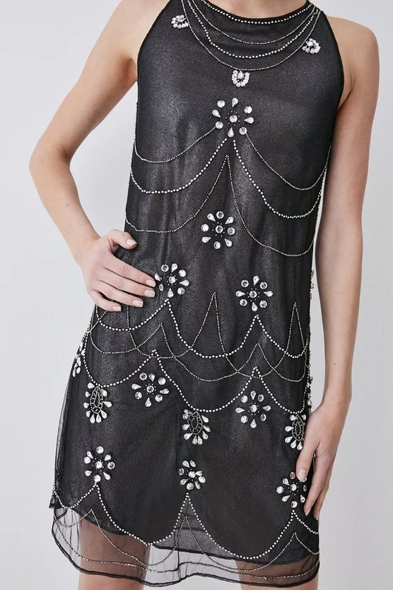 Best reviews of ๐ Karen Millen Crystal Embellished Metallic Sheer Mini ๐ Dress - black ๐ 5 Best reviews of ๐ Karen Millen Crystal Embellished Metallic Sheer Mini ๐ Dress - black ๐ - Image 3