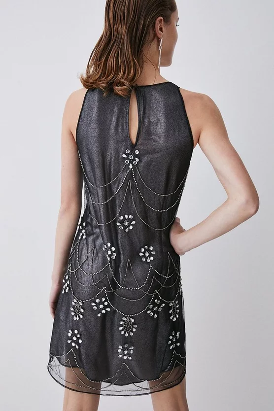 Best reviews of ๐ Karen Millen Crystal Embellished Metallic Sheer Mini ๐ Dress - black ๐ 7 Best reviews of ๐ Karen Millen Crystal Embellished Metallic Sheer Mini ๐ Dress - black ๐ - Image 5
