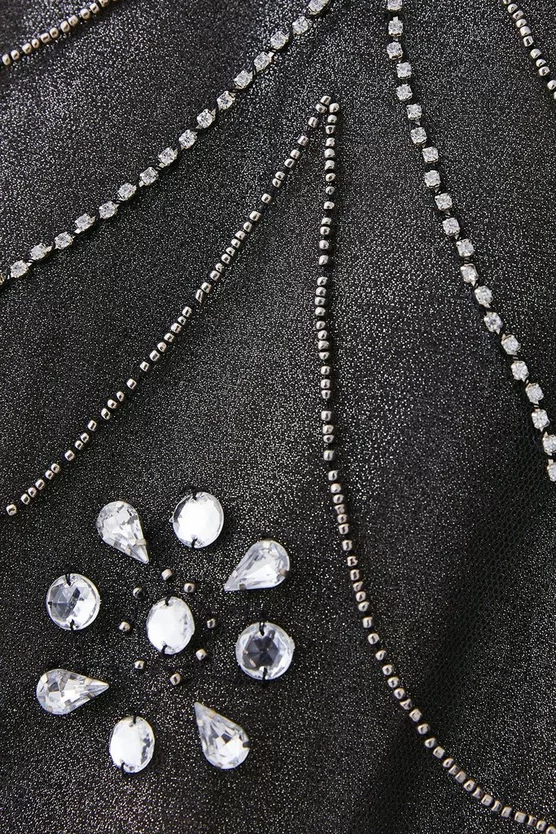 Best reviews of ๐ Karen Millen Crystal Embellished Metallic Sheer Mini ๐ Dress - black ๐ 8 Best reviews of ๐ Karen Millen Crystal Embellished Metallic Sheer Mini ๐ Dress - black ๐ - Image 6